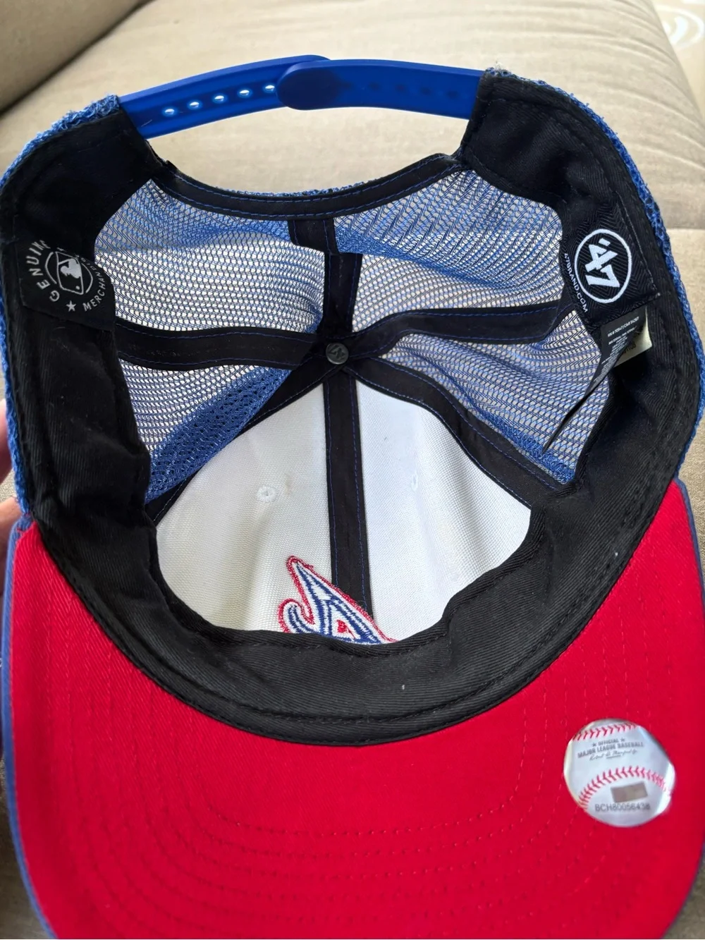 Atlanta Braves ’47 Brand Trucker Hat MLB Snapback Blue White Red OSFA